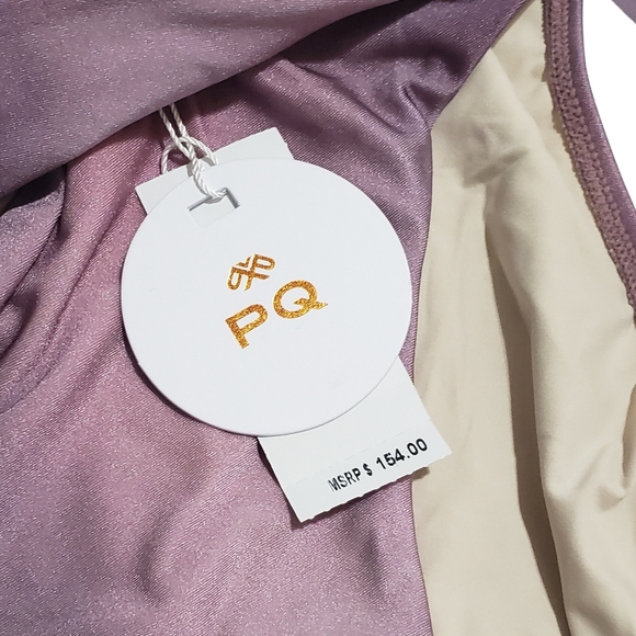 PQ SWIM Alex One-piece Swimsuit Halter Cutout Tie Waist Women Violet Purple NWT - Picture 4 of 6